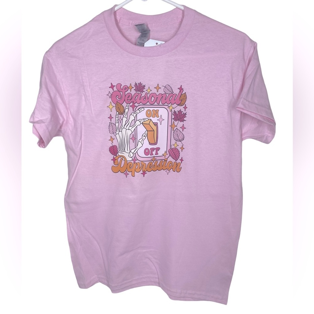 {NEW} Women’s “Seasonal Depression” Tee Pink Small